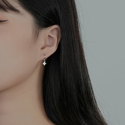 Sparkling Zircon Decor Dangle Earrings Luxury Japanese / Korean Style Copper Plated Jewelry Daily Casual