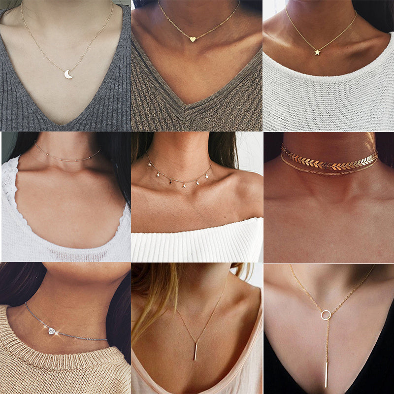 Delicate Heart-Shaped Pendant Necklace - Tiny Chain Choker for Women, Ethnic Bohemian Jewelry, Short Length, Dainty Gift Idea for Her, Perfect Accessory for Everyday Wear