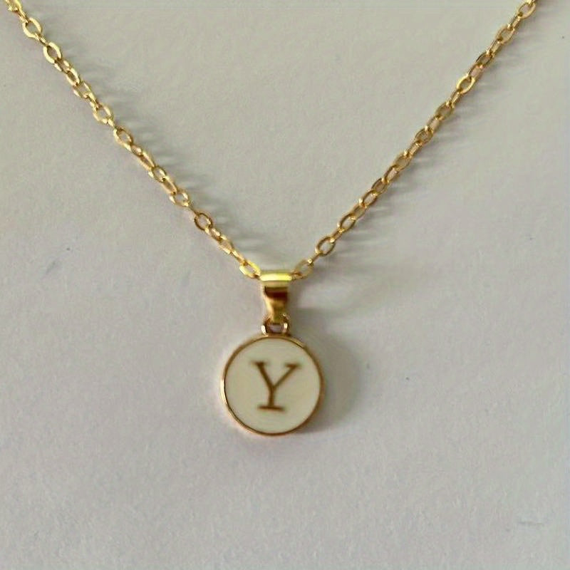 English Letters Decor Necklace Simple Pendant Necklace Alloy Necklace Jewelry Accessories For Women Gifts