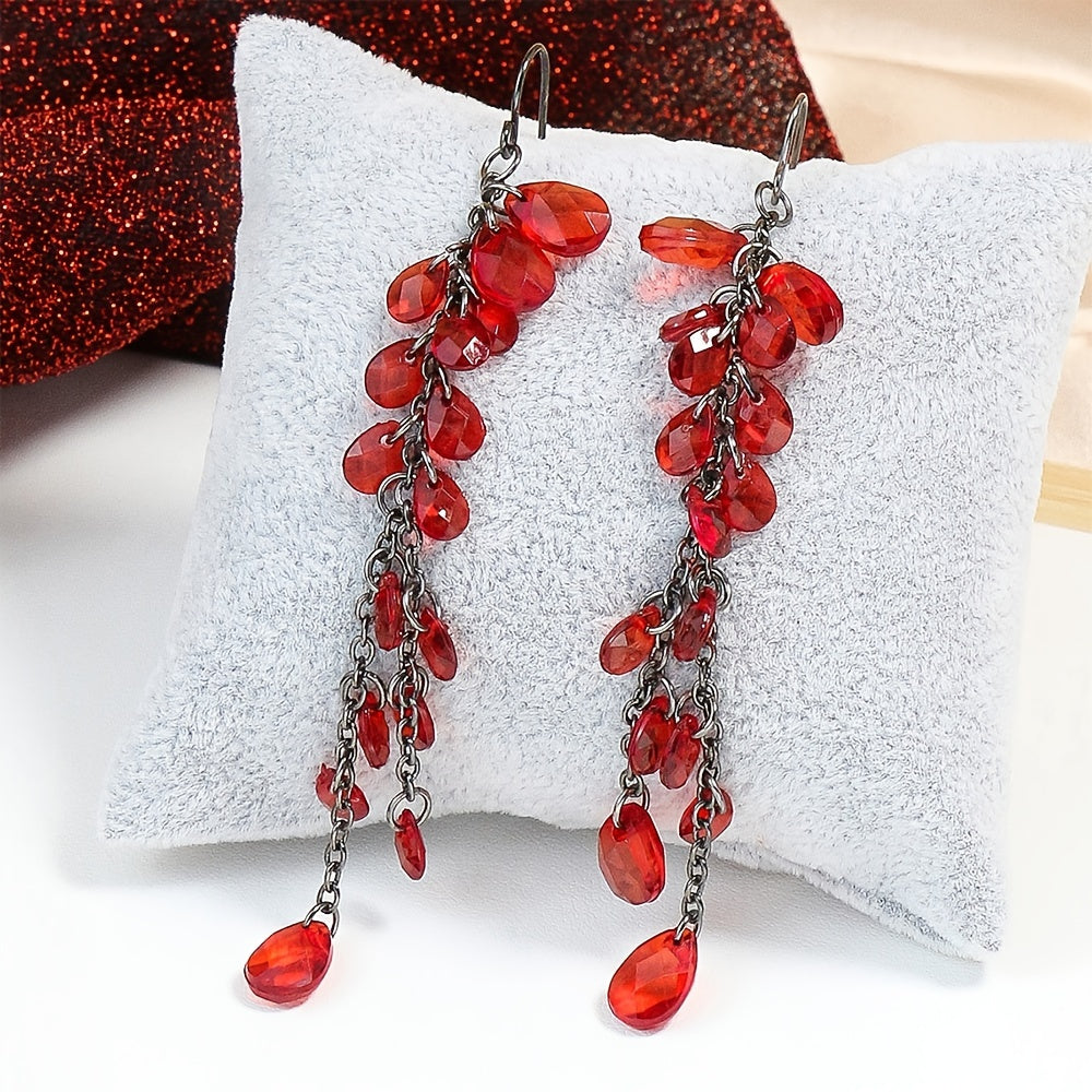 Boho Geometric Waterdrop Tassel Earrings for Women - Vintage Style Ear Jewelry