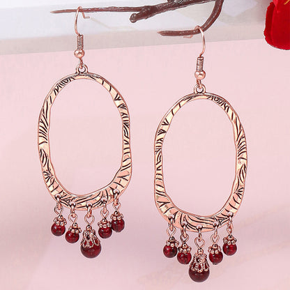 Boho Geometric Waterdrop Tassel Earrings for Women - Vintage Style Ear Jewelry