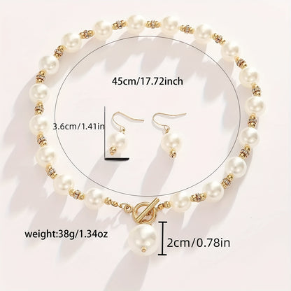 Short Faux Pearl Elegant Clavicle Chain Decor Necklace All Match Jewelry Accessories For Women