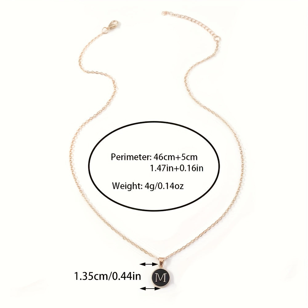 English Letters Decor Necklace Simple Pendant Necklace Alloy Necklace Jewelry Accessories For Women Gifts