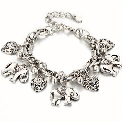 1pc Vintage Carved Elephant Love Heart Etc Shape Pendant Chain Anklet For Women Summer Foot Ankle Bracelet Beach Jewelry