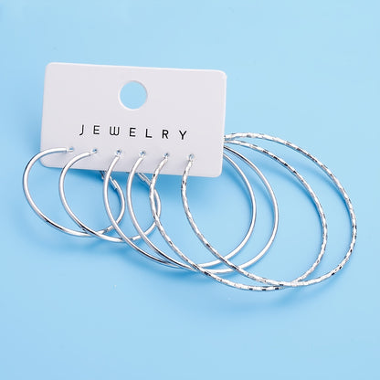 14K Plated Classic Hoop Earrings Set - Timeless Jewelry for Daily Wear, Party Decoration, and Ornament - Hypoallergenic, Nickel-Free, and Durable