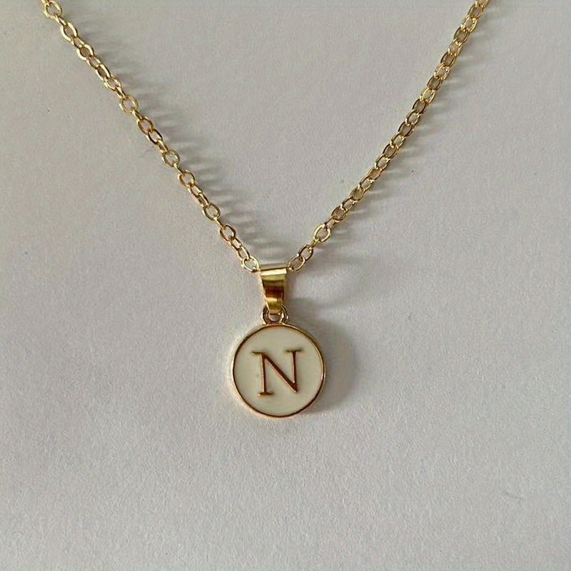 English Letters Decor Necklace Simple Pendant Necklace Alloy Necklace Jewelry Accessories For Women Gifts