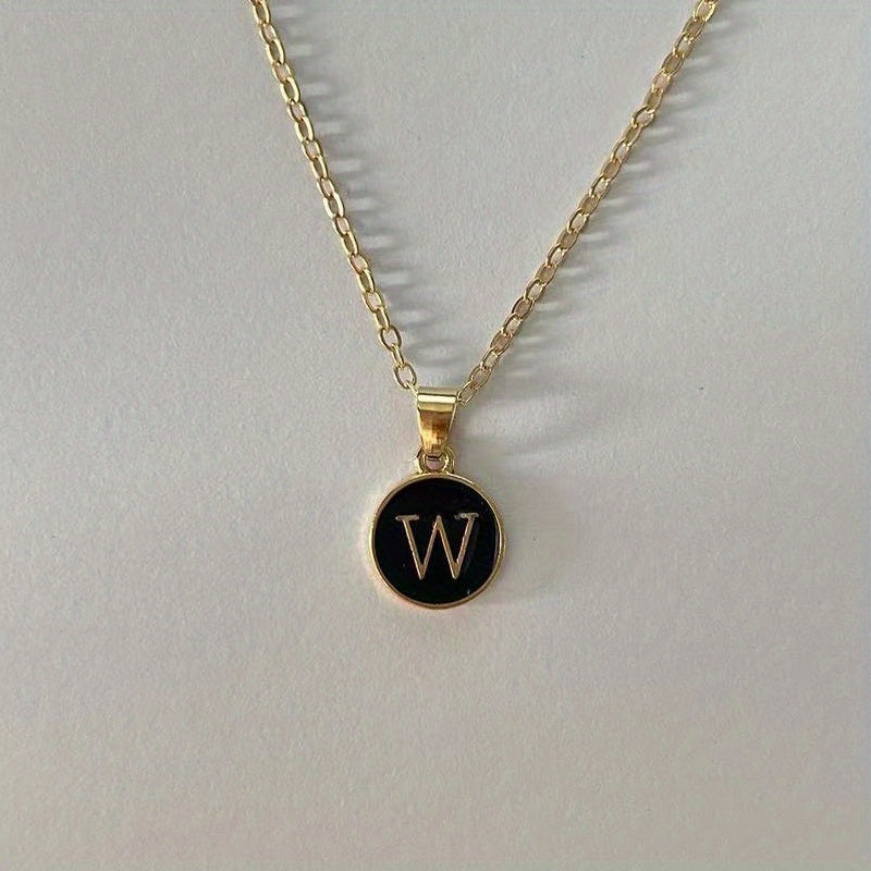 English Letters Decor Necklace Simple Pendant Necklace Alloy Necklace Jewelry Accessories For Women Gifts