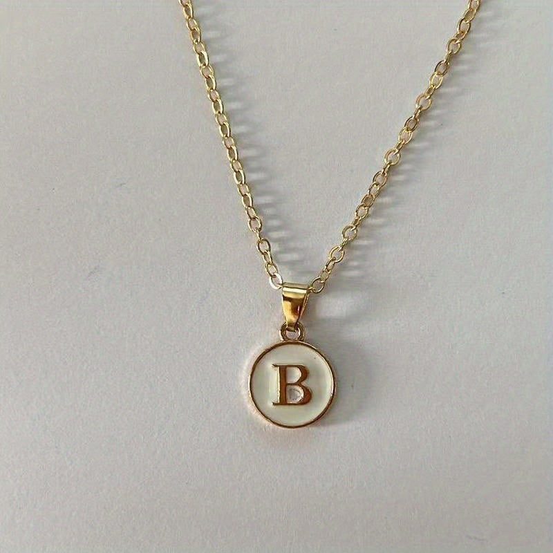 English Letters Decor Necklace Simple Pendant Necklace Alloy Necklace Jewelry Accessories For Women Gifts