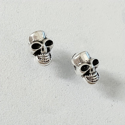 Halloween Silvery Skeleton Design Dangle Earrings Retro Goth Style Alloy Jewelry Ghost Festival Ornaments