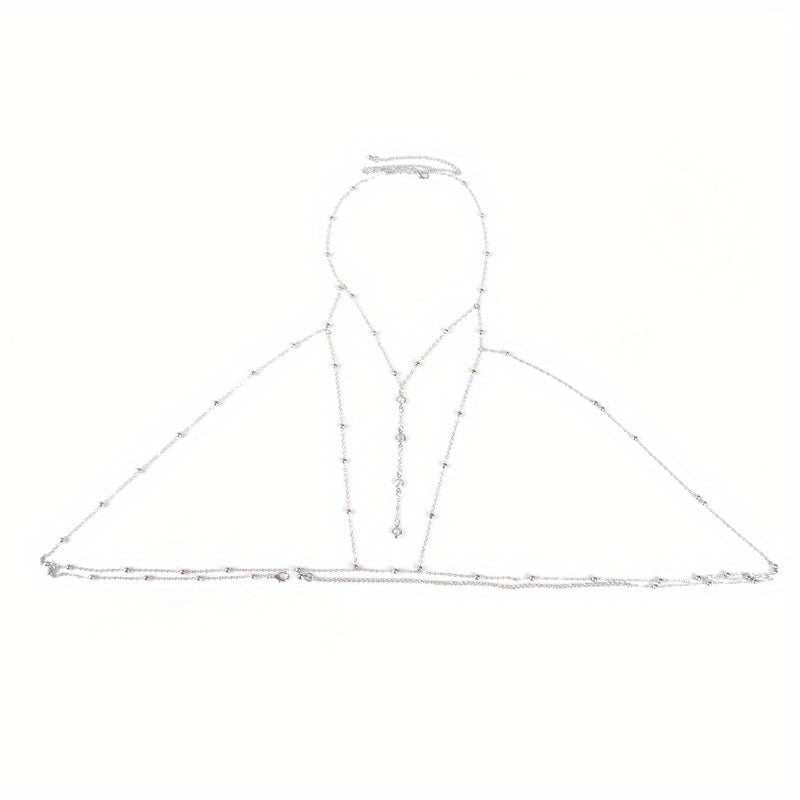 1 Fashionable Ultra-Shiny Women's Bra Chain Body Jewelry with Rhinestone Inlay, Suitable for Daily Wear, Parties, Nightclubs, Fashion Shows, and Fashion Photography