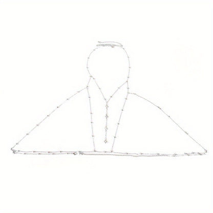 1 Fashionable Ultra-Shiny Women's Bra Chain Body Jewelry with Rhinestone Inlay, Suitable for Daily Wear, Parties, Nightclubs, Fashion Shows, and Fashion Photography