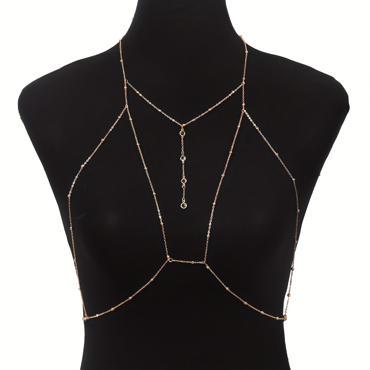 1 Fashionable Ultra-Shiny Women's Bra Chain Body Jewelry with Rhinestone Inlay, Suitable for Daily Wear, Parties, Nightclubs, Fashion Shows, and Fashion Photography