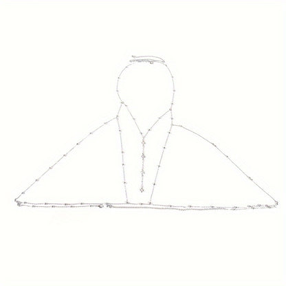1 Fashionable Ultra-Shiny Women's Bra Chain Body Jewelry with Rhinestone Inlay, Suitable for Daily Wear, Parties, Nightclubs, Fashion Shows, and Fashion Photography