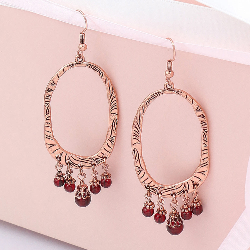 Boho Geometric Waterdrop Tassel Earrings for Women - Vintage Style Ear Jewelry