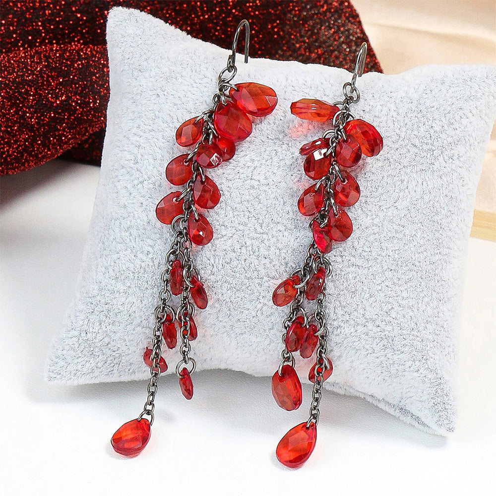 Boho Geometric Waterdrop Tassel Earrings for Women - Vintage Style Ear Jewelry
