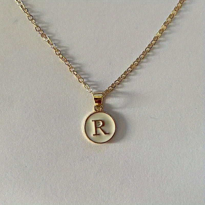 English Letters Decor Necklace Simple Pendant Necklace Alloy Necklace Jewelry Accessories For Women Gifts