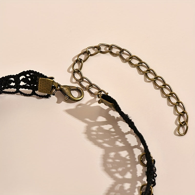 Elegant Multi-Layer Lace Anklet with Black Beads and Charms - Alloy, Perfect for Vacation & Casual Attire, Versatile Beach Foot Jewelry, Casual Wear Anklet|Sophisticated Style|Bead Embellishments