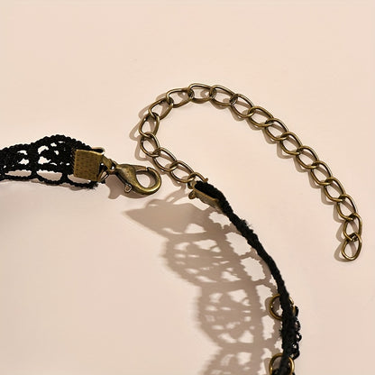 Elegant Multi-Layer Lace Anklet with Black Beads and Charms - Alloy, Perfect for Vacation & Casual Attire, Versatile Beach Foot Jewelry, Casual Wear Anklet|Sophisticated Style|Bead Embellishments