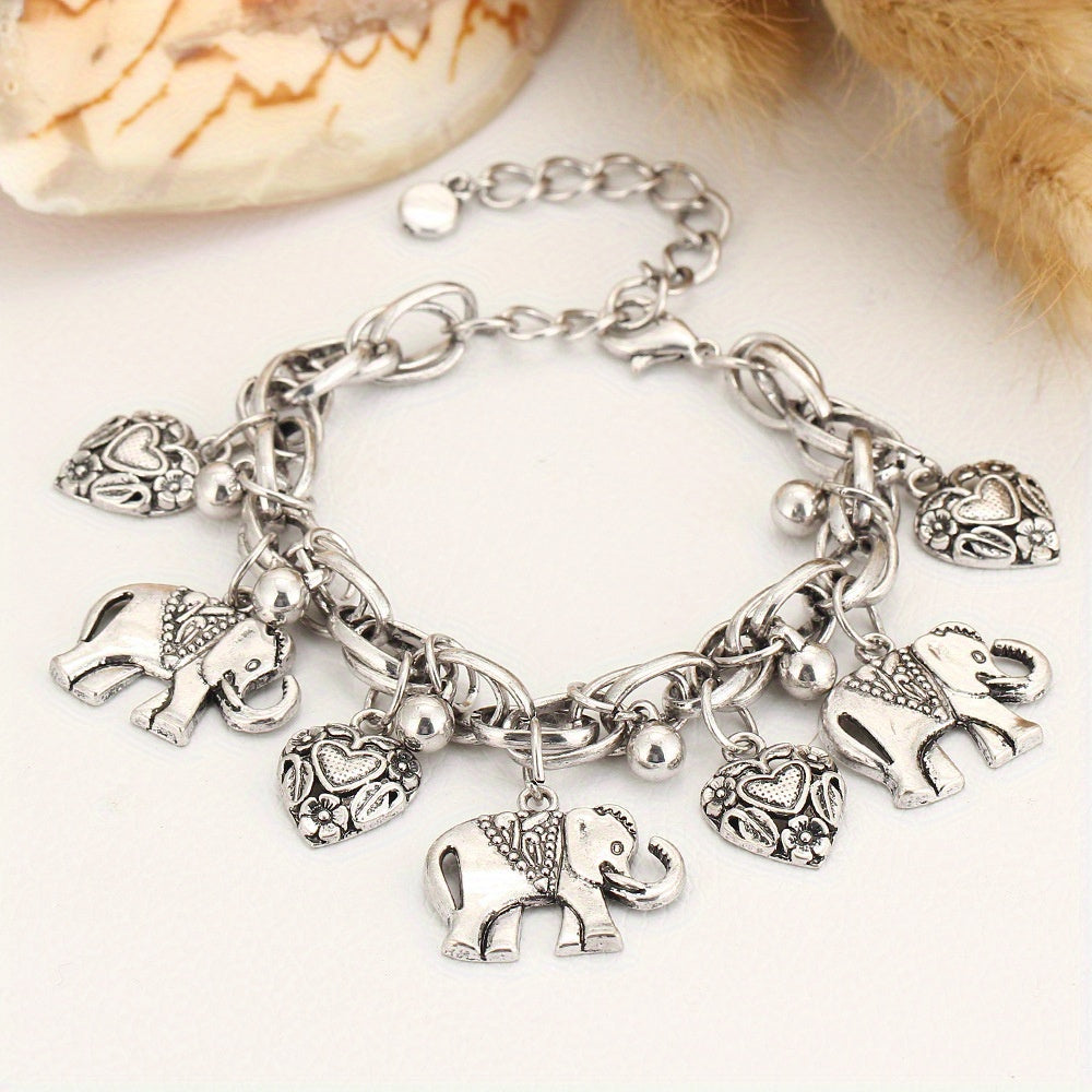 1pc Vintage Carved Elephant Love Heart Etc Shape Pendant Chain Anklet For Women Summer Foot Ankle Bracelet Beach Jewelry