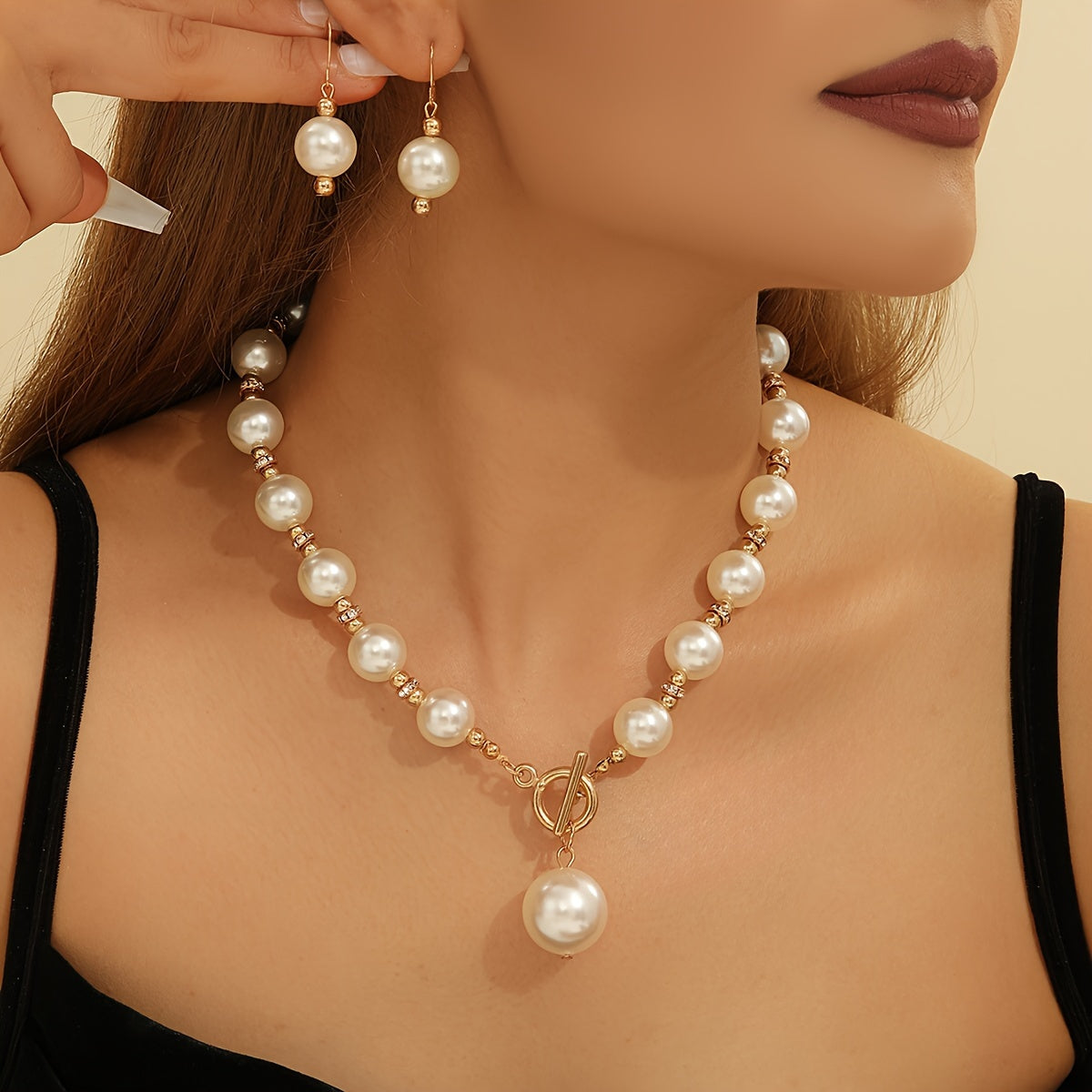 Short Faux Pearl Elegant Clavicle Chain Decor Necklace All Match Jewelry Accessories For Women