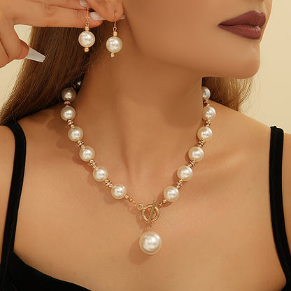 Short Faux Pearl Elegant Clavicle Chain Decor Necklace All Match Jewelry Accessories For Women
