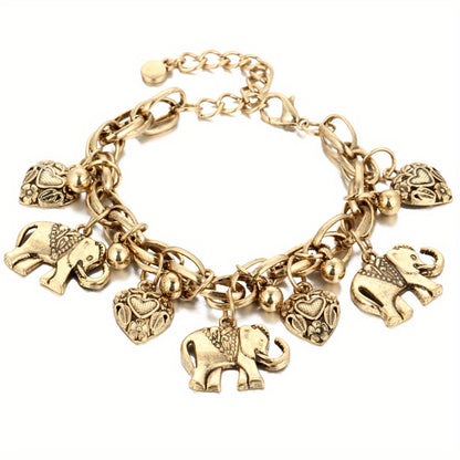 1pc Vintage Carved Elephant Love Heart Etc Shape Pendant Chain Anklet For Women Summer Foot Ankle Bracelet Beach Jewelry