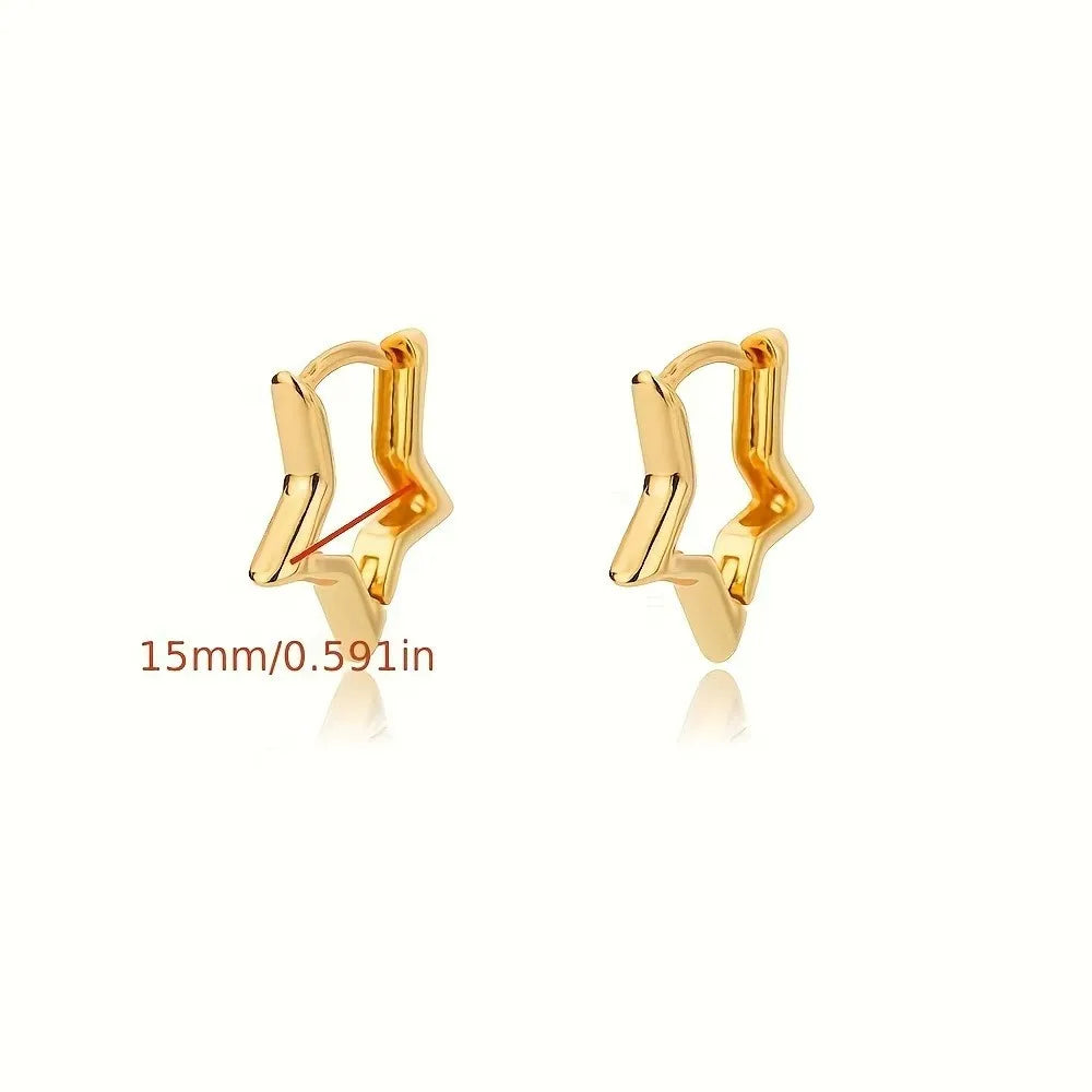 Geometric Star Earrings For Women Stainless Steel Star Hoop Earring Girl Jewelry Gift Charm Hypoallergenic Accessories Brincos
