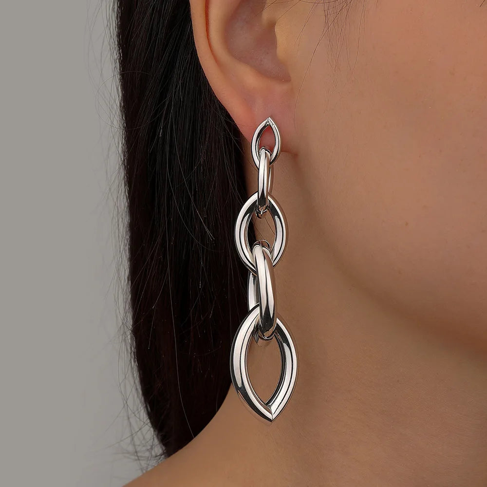 New Fashion Trend Unique Design Elegant Delicate Long Snake Bone Chain Tassel Earrings Women Jewelry Wedding Party Premium Gifts