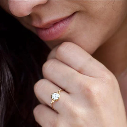 14k Gold Filled Zircon Rings Handmade Minimalism Rings  Knuckle Jewelry Bague Femme Anillos Joyas Aneis Boho Rings for Women