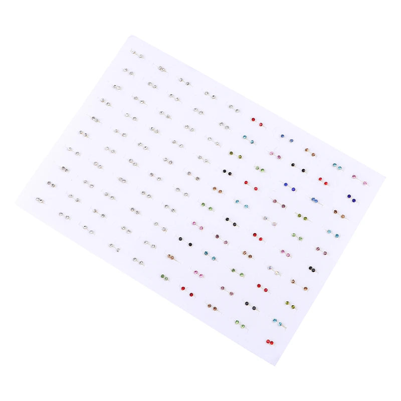 100Pairs Acrylic Crystal Heart Star Moon Small Stud Earrings Set For Women Girl Animal Flower Plastic Earring 2021 Trend Jewelry