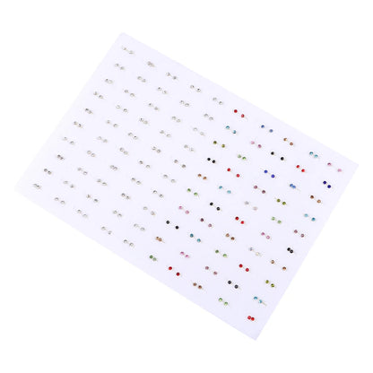 100Pairs Acrylic Crystal Heart Star Moon Small Stud Earrings Set For Women Girl Animal Flower Plastic Earring 2021 Trend Jewelry