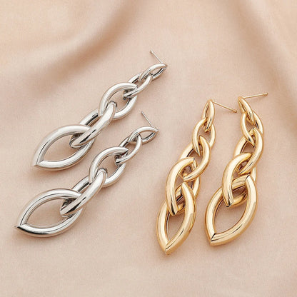 New Fashion Trend Unique Design Elegant Delicate Long Snake Bone Chain Tassel Earrings Women Jewelry Wedding Party Premium Gifts