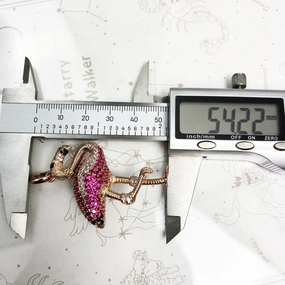 Pendant Red Bird Large New Fashion Glam Sterling 925 Silver Jewelry Europe Style Accessorie Gift For  Soul Woman