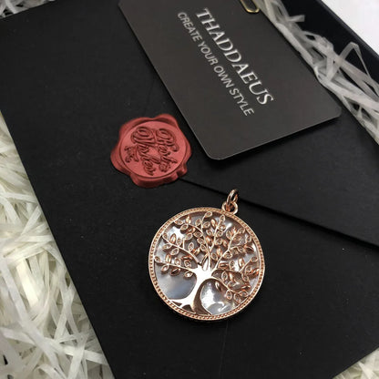 Pendants White Tree Rose Gold Color New Jewelry Romantic Symbol Balance 925 Sterling Silver Accessories Gift For Women
