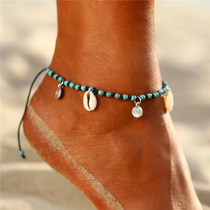 Fashion Colorful Turkish Eyes Anklets for Women Charm Gold Color Beads Pendant barefoot sandals Anklet Foot Jewelry Accessories