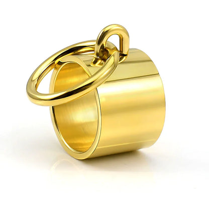 Laser Rings for Women Fashion Geometric Bar Knuckle Jewelry Gold Silver Color 15mm 316L Stainless Steel Cool Ring