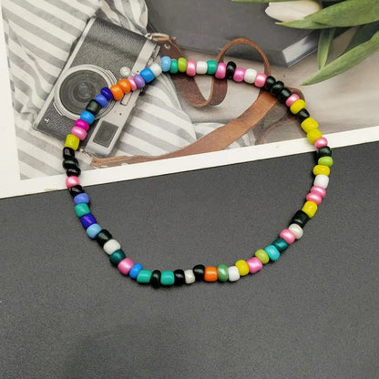 Boho Rainbow Foot/Ankle  for Women Small Colorful seed Beads Anklet Nature Shell Charms Elastic Beaded Bracelet on the Leg