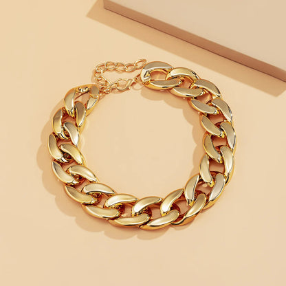 Simple Exaggerated Necklace Lady 4 Color Hip Hop Distorted Thick CCB Chain Creative Necklaces Fashion Glamour Girl Jewelry Gift