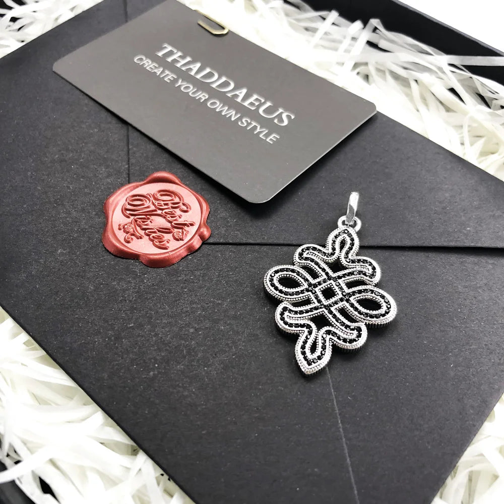 Pendant Black Love Knot Maori Cross Tooth Diver Fashion Rebel Street Jewelry Europe Bijoux Accessories Gift For Men Woman