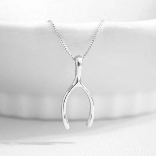 Huitan Unbreakable Wishbone Necklaces for Women Turkey's Sternum Shaped Statement Female Necklace Party Jewelry Couple Love Gift