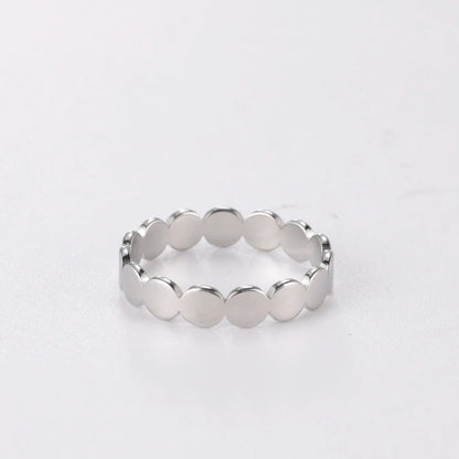 Skyrim Fashion Geometric Round Minimalist Rings for Women Girls Gold Color Stainless Steel Ring Wedding Party Jewelry Wholesale