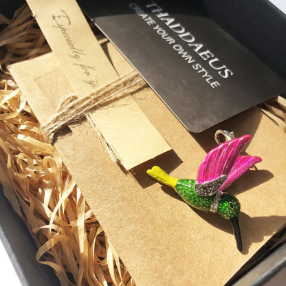Pendant Hummingbird Colorful Brand New Fashion Jewelry Europe Style 925 Sterling Silver Trendy Gift For Woman