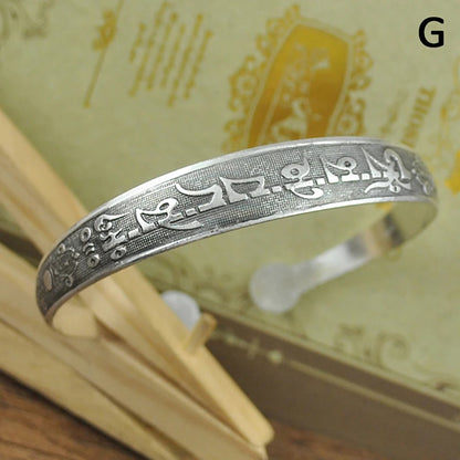 9styles Vintage Silver Bangles Bracelet Antique Tibetan Silver Bracelets For Women Tibetan Silver Jewelry