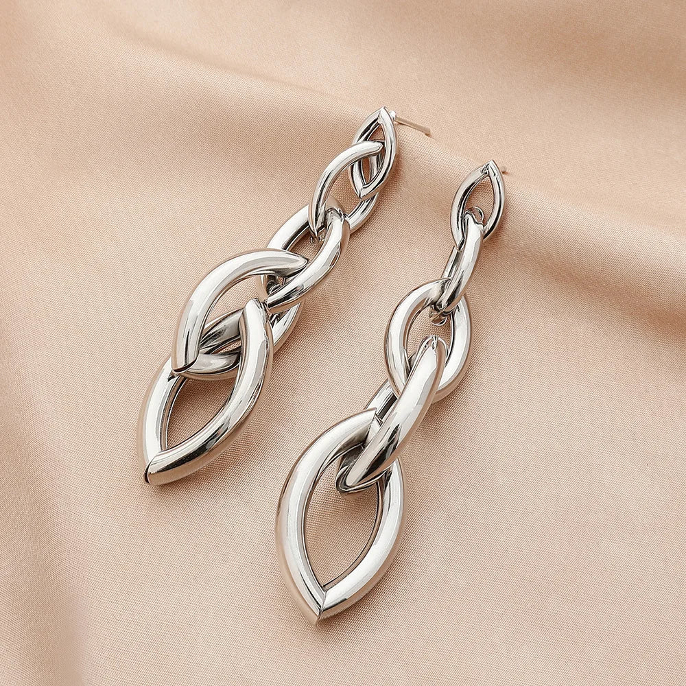 New Fashion Trend Unique Design Elegant Delicate Long Snake Bone Chain Tassel Earrings Women Jewelry Wedding Party Premium Gifts