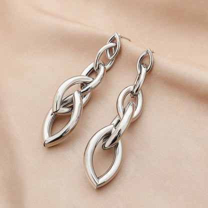 New Fashion Trend Unique Design Elegant Delicate Long Snake Bone Chain Tassel Earrings Women Jewelry Wedding Party Premium Gifts