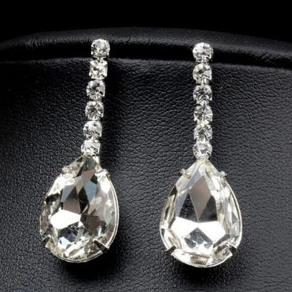 Fashion 1 set Wedding Bridal Jewelry Sets Simple Luxury Full Crystal Chain Water Drop Necklaces & Pendants Dangle Earrings Sets