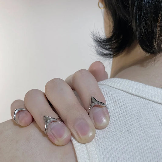 4pcs Knife Edge Metal Tail Ring Simple Personality Cool Opening Fashion Ring for Men Women Girls Men Party Jewelry 2022 New INS