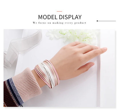 WYBU Multilayer Leather Bracelet For Women Magnet Clasp Charm Braided Wide Wrap Bracelets Bangles Female Bohemian Style Jewelry