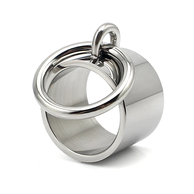 Laser Rings for Women Fashion Geometric Bar Knuckle Jewelry Gold Silver Color 15mm 316L Stainless Steel Cool Ring