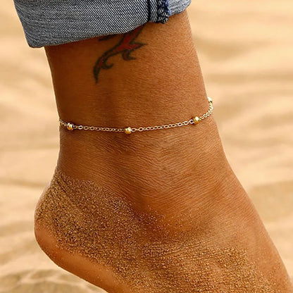 IPARAM Women's Anklet Bohemian Layered Heart Anklet 2021 Summer Beach Anklets On Foot Ankle Bracelets For Women Leg Chain